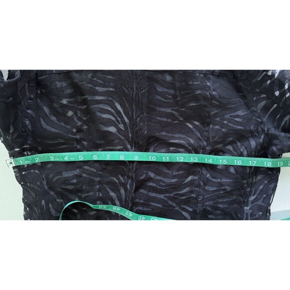 Women’s Sheer Zebra Print Burnout Jacket Zip Front 3/4 Sleeve Y2K Clubwear Sz 8 - Picture 6 of 7